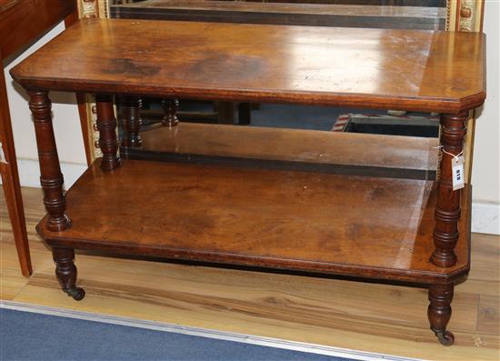 A late Victorian two tier buffet W.107cm